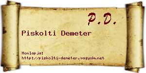 Piskolti Demeter névjegykártya